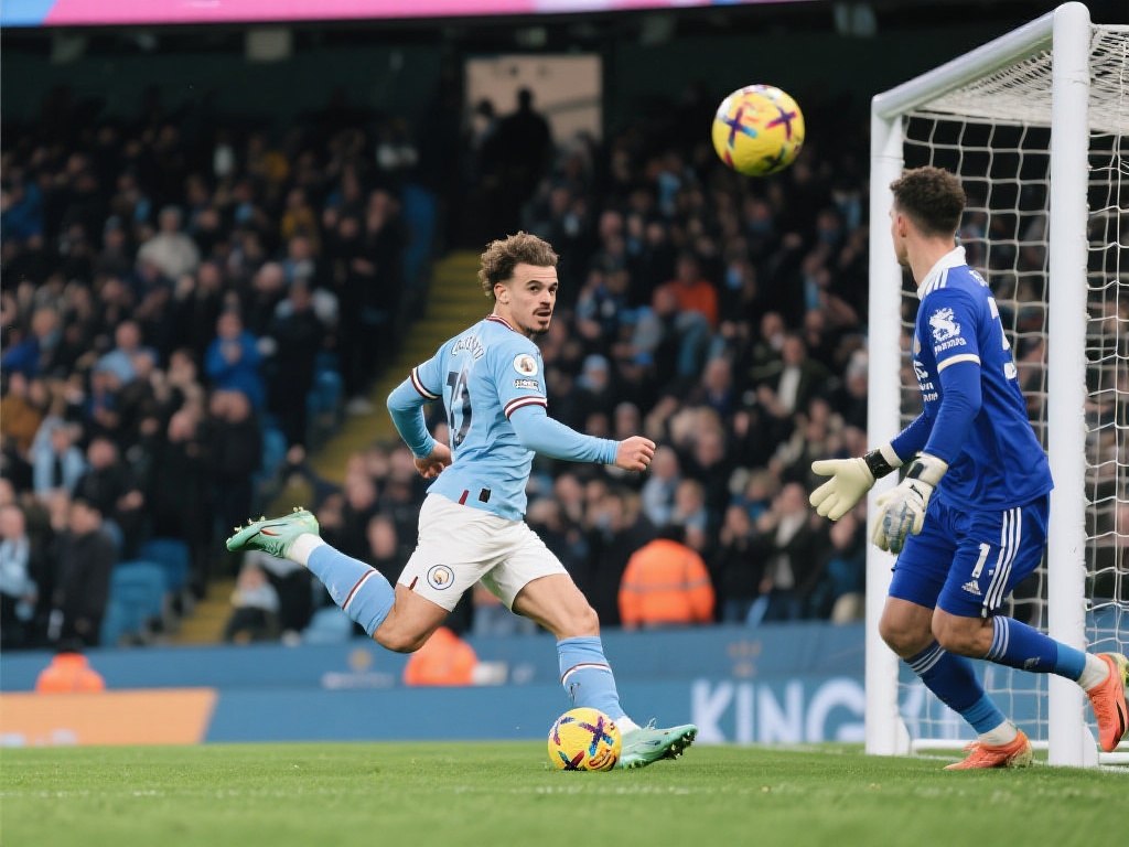 格拉利什建功,曼城主场轻松双杀莱斯特城 比赛的转折点出现在下半场,格拉利什的一脚